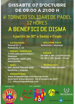 poster del torneo 4º TORNEIG SOLIDARI 12H