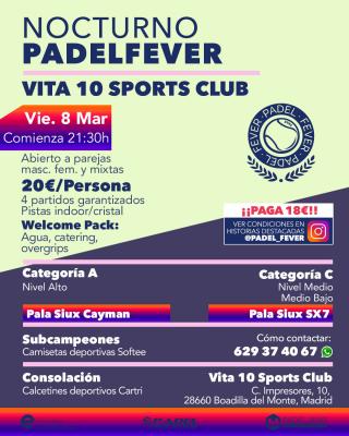 poster del torneo NOCTURNO PADEL FEVER - ABIERTO A PAREJAS MASC, FEM Y MIXTAS