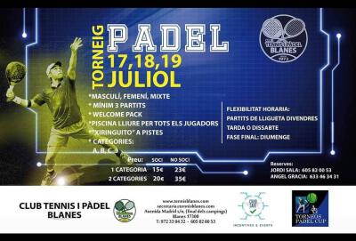 poster del torneo TORNEIG PADEL JULIOL