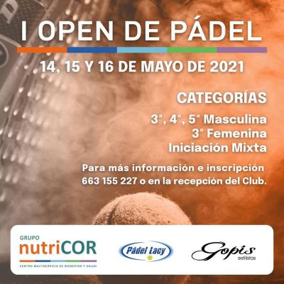 poster del torneo I OPEN DE PADEL