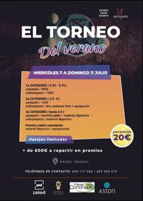 poster torneo EL TORNEO DEL VERANO GLOBAL PADEL EVENTS