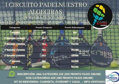 poster torneo I PRUEBA PUNTUABLE CIRCUITO PADEL NUESTRO ALGECIRAS