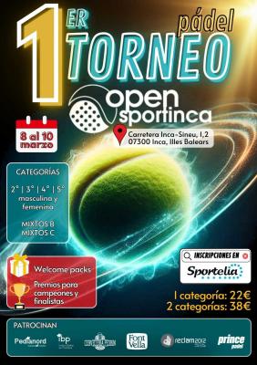 poster torneo 1ER TORNEO OPEN SPORTINCA