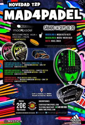 poster del torneo TORNEO T2P MAD4PADEL