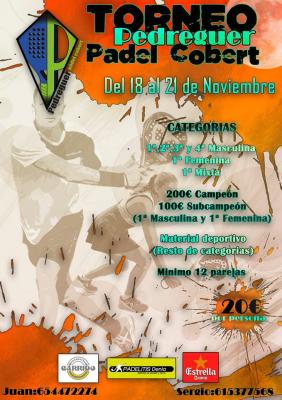 poster torneo TORNEO PEDREGUER PÀDEL COBERT