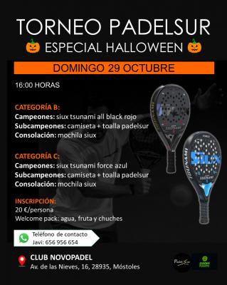 poster del torneo TORNEO PADELSUREVENTS ESPECIAL HALLOWEEN