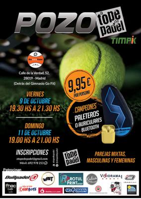 poster del torneo POZO A TOPE DE PADEL