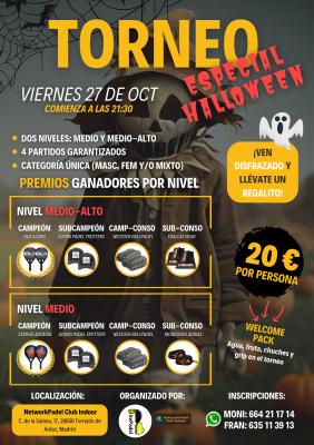 poster del torneo ¡ÚLTIMAS PLAZAS! - TORNEO ESPECIAL HALLOWEEN - BITEPADEL - NIVEL MEDIO/MEDIO-ALTO