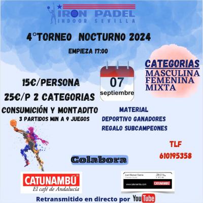 poster del torneo 4º TORNEO NOCTURNO 2024