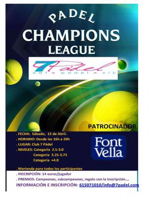 poster del torneo TORNEO CHAMPIONS LEAGUE 7PÁDEL