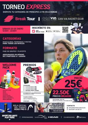 poster del torneo TORNEO CHALLENGER CAN VIA RACKET CLUB BY BREAK TOUR