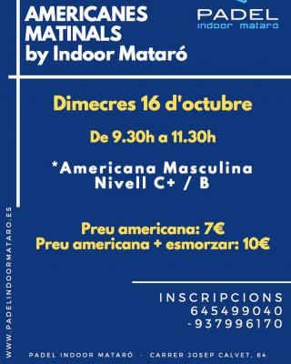 poster del torneo AMERICANA MATINAL MASCULINA NIVEL C+ / B