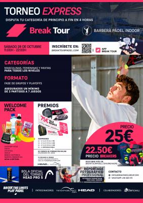 poster del torneo TORNEO 02 CIRCUITO BARBERÀ PADEL INDOOR BY BREAK TOUR