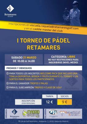 poster torneo I TORNEO DE PADEL RETAMARES