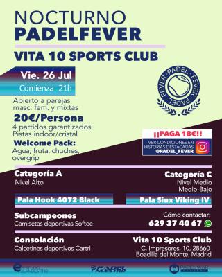 poster del torneo NOCTURNO PADEL FEVER - ABIERTO A PAREJAS MASC, FEM Y MIXTAS