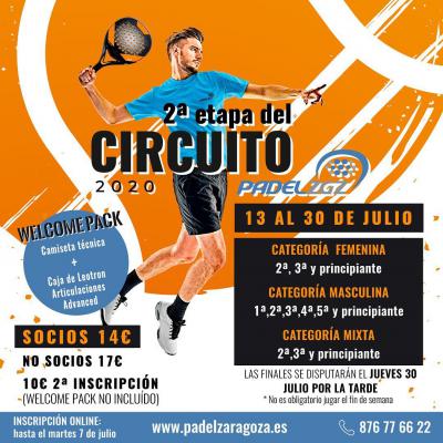 poster del torneo 2ª ETAPA CIRCUITO PADEL ZARAGOZA