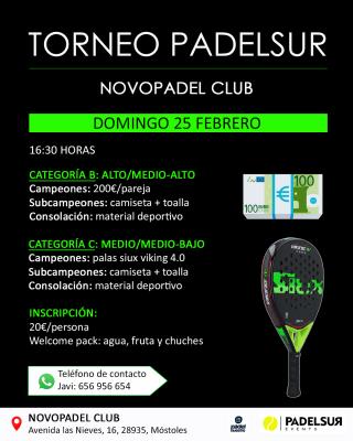 poster del torneo TORNEO PADELSUR CATEGORIAS B Y C