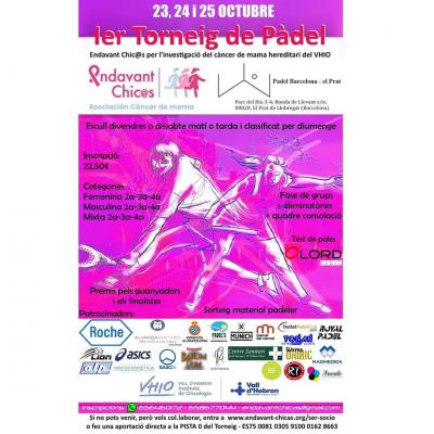 poster del torneo 1ER TORNEIG DE PADEL A FAVOR DEL VHIO DE VALL HEBRÓN