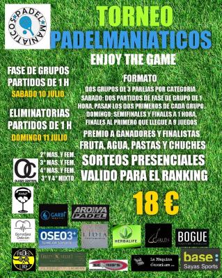 poster del torneo TORNEO PADELMANIATICOS