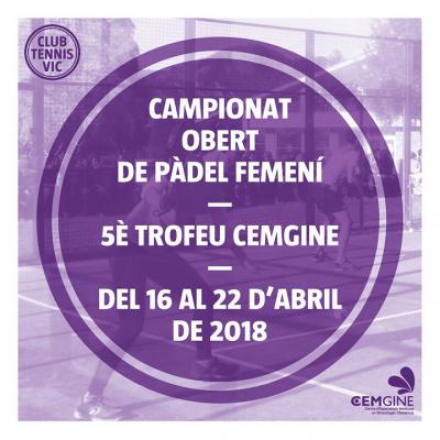 poster del torneo 5è TORNEIG FEMENÍ CEMGINE