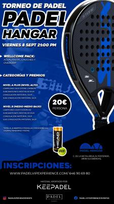 poster del torneo TORNEO KEEPADEL VIERNES 8 SEPTIEMBRE & HANGAR DEL PÁDEL