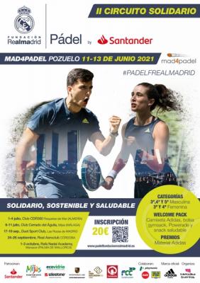 poster del torneo II CIRCUITO SOLIDARIO DE PÁDEL FUNDACIÓN REAL MADRID