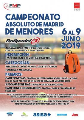 poster del torneo CAMPEONATO ABSOLUTO DE MADRID DE MENORES