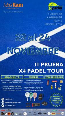 poster del torneo 2A PRUEBA X4PADELTOUR