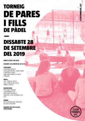 poster del torneo TORNEIG DE PARES I FILLS DE PÀDEL