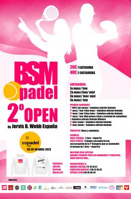 poster del torneo 2 OPEN BSM PADEL