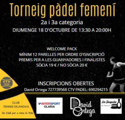 poster del torneo TORNEIG DE PADEL FEMENÍ