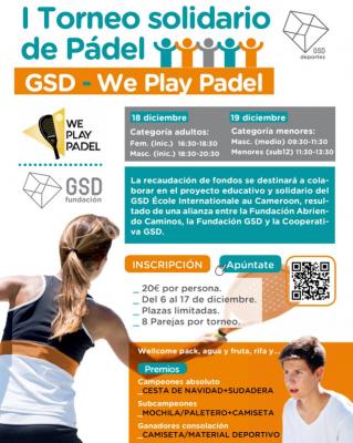 poster del torneo I TORNEO SOLIDARIO GSD - WE PLAY PADEL